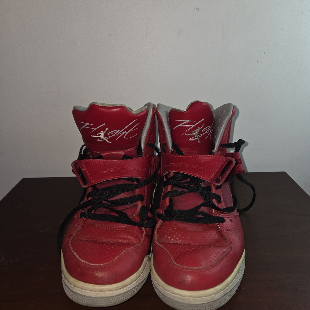 Size 12 Nike Men Air Jordan Flight 45 High Red Shoes DH0243-600 Pre-owned